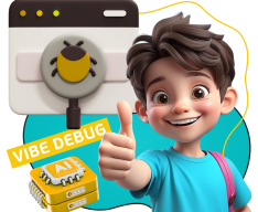 Тестирование & Vibe Debug. Охотники за багами - КИБЕРшкола программирования для детей, компьютерные курсы для школьников, начинающих и подростков - KIBERone г. Феодосия